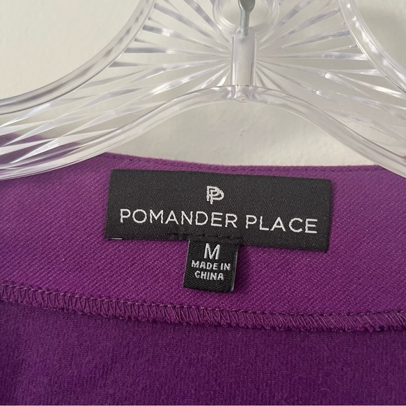 Tuckernuck Pomander Place Audrey Purple V Neck Mini Dress Trumpet Sleeves M - Picture 6 of 9